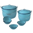 thumbnail image 1 of Cinsa Hispanic Collection Enameled Steel Stockpots, 14 & 8 Quart, Glossy Vitrified Set of 8, 1 of 7