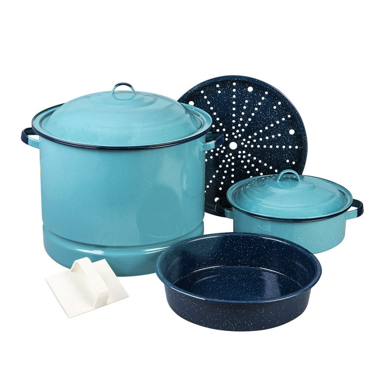 Cinsa Tamale Making Party Set 34 Qt Steamer with Lid and Trivet, 5 Qt Dutch  Oven with Lid, 5.5 Qt Multiuse Dish Pan, and 1 piece Tamale masa Spreader  Tool. 
