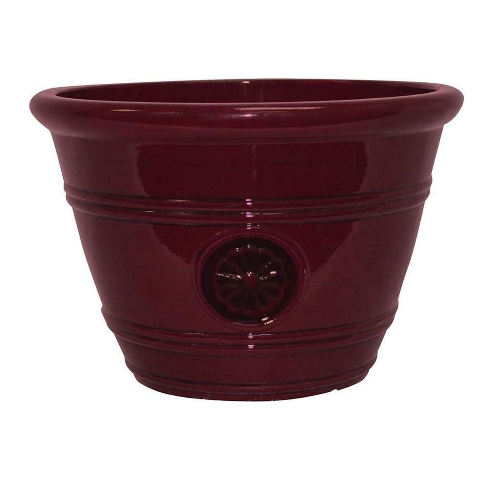 Oxblood Resin 15.25" Modesto Planter for Indoor & Outdoor