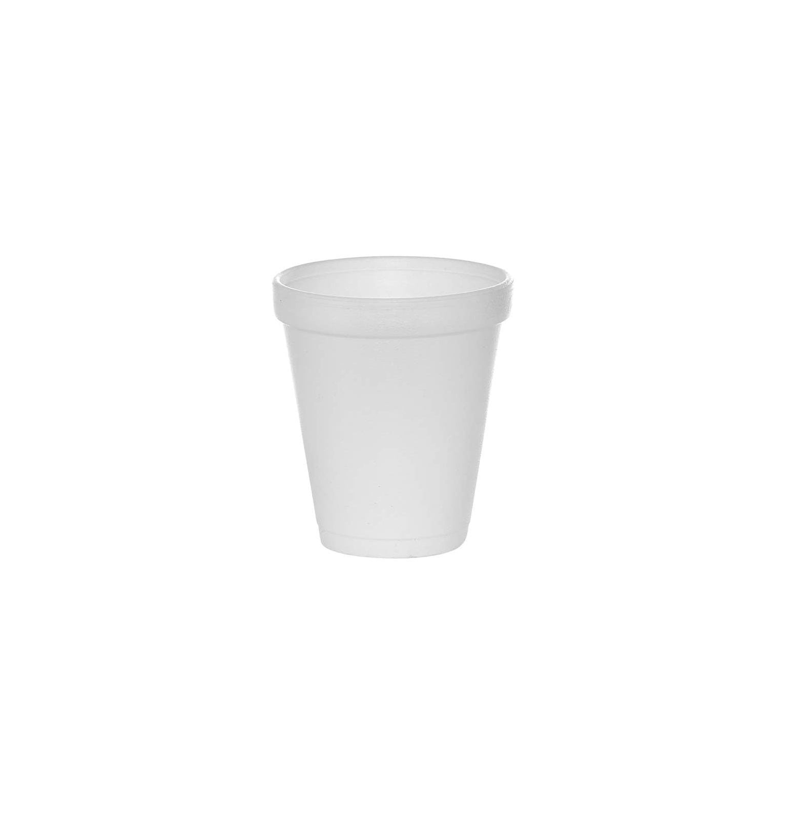 CintBllTer (100 Count) 8 oz White Foam Cups, Foam Drinking Cups