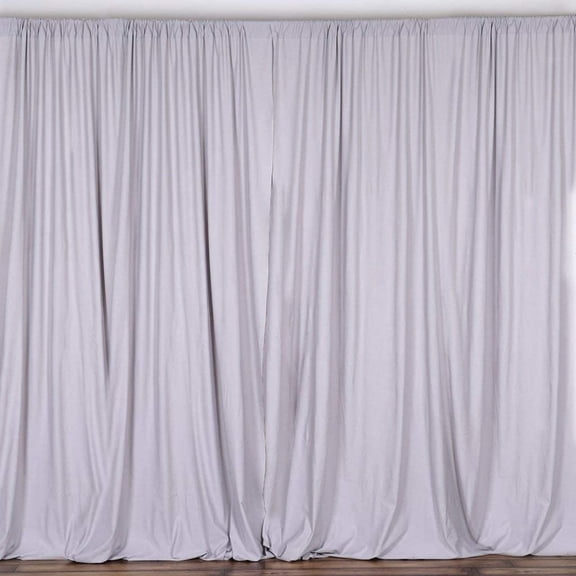 CintBllTer 100% Polyester Window Curtain/Stage Backdrop Curtain/Photography Backdrop 58" Inch Wide X 108" Inch Long (Silver, Pack of 2)