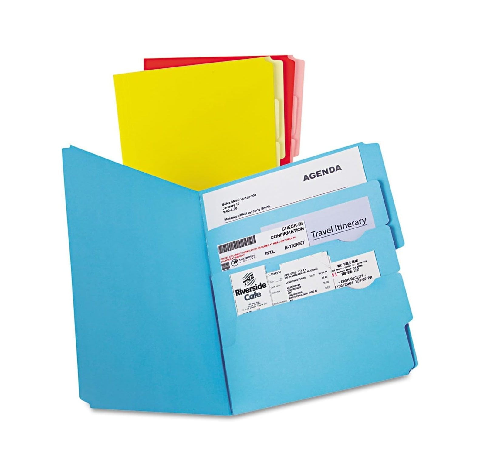 Cintbllter 10773 Divide It Up File Folder, Multi Section, 1 2 Cut Tab 