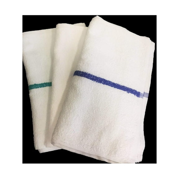 CintBllTer 12 Bar Mop Towel 16x19, Grade 31 ozs, Kitchen Towels, Restaurant Cleaning Towels, Kitchen, Bars (Blue Stripe)