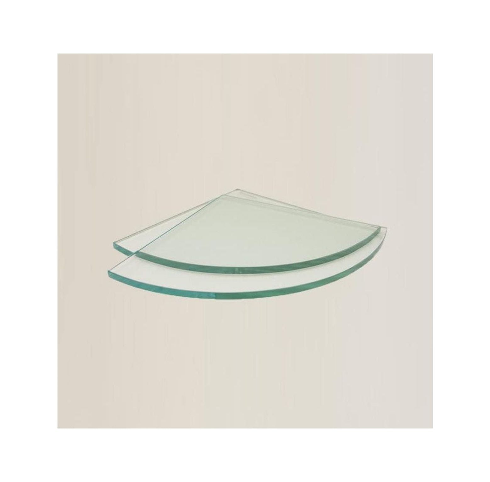 CintBllTer 14" Quarter Round Clear Tempered Glass Shower ShelfGlass