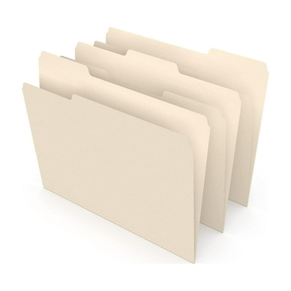 CintBllTer 179495 Manila File Folders Letter 3 Tab Assorted Position 500/Box