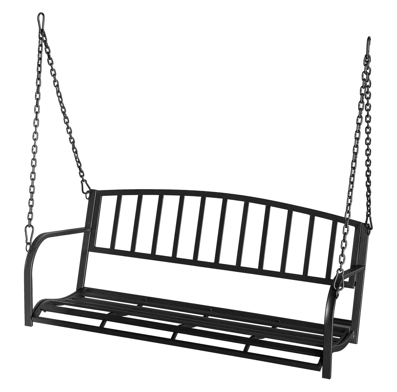 CintBllTer 2Person Metal Porch Swing, 47inch Hanging Steel Bench for