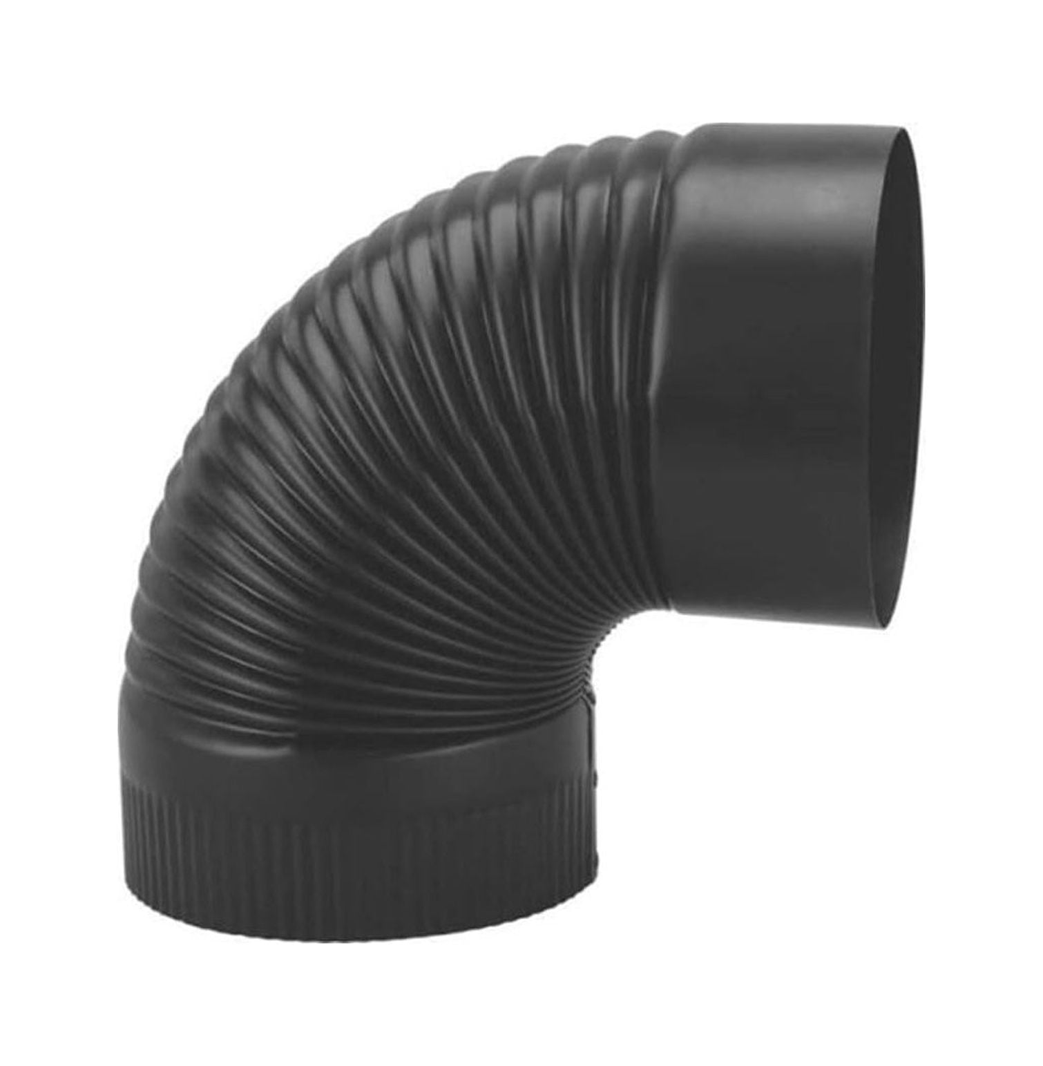 CintBllTer 24 Gauge Stove Pipe Elbow Corrugated 5015300 7 INCH Black