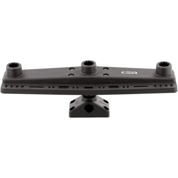 CintBllTer #257 Triple Rod Holder Board (No Rod Holders) Includes Post Bracket and Mount, Black, Small