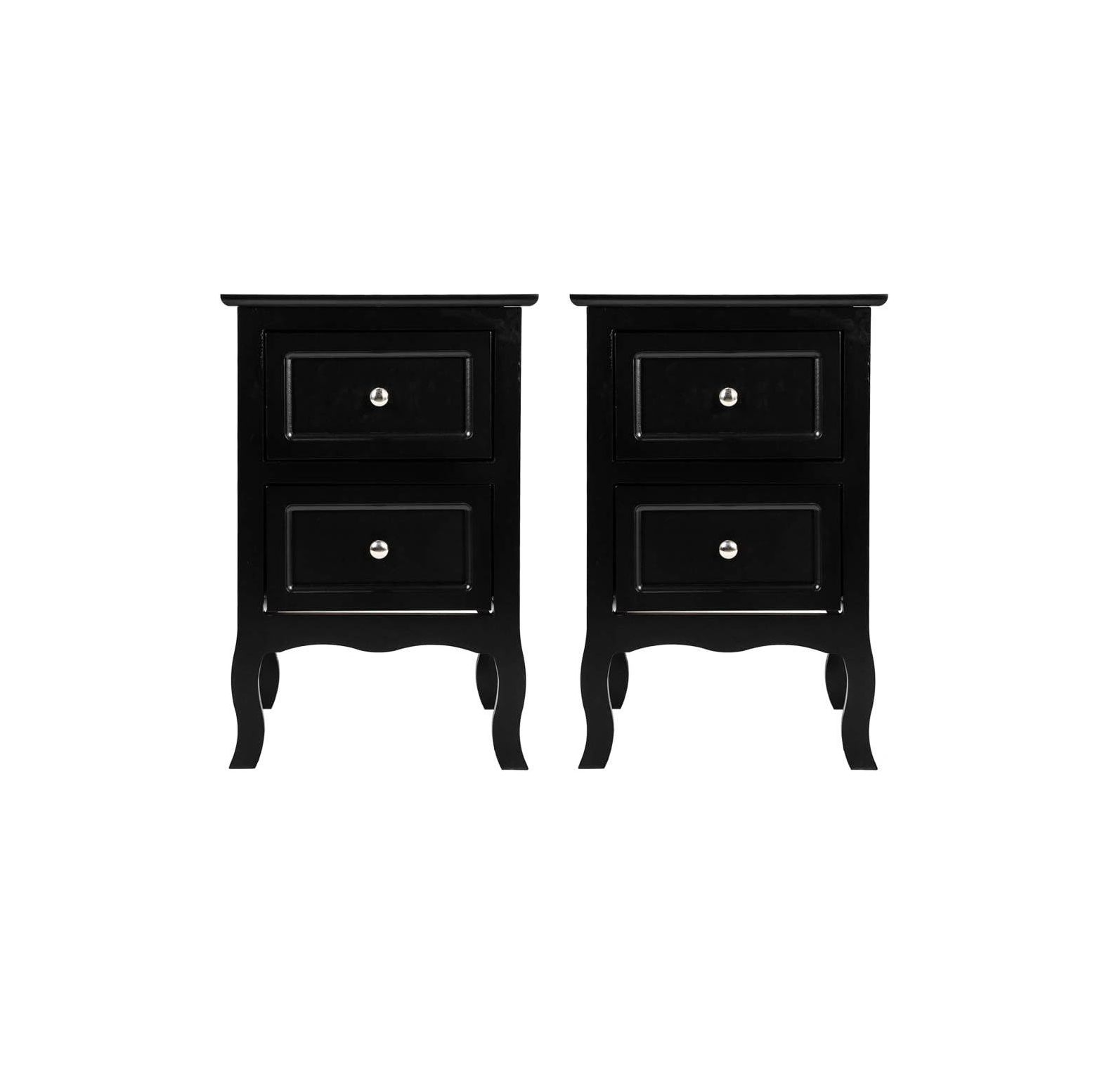 CintBllTer 2Pcs Wooden Nightstand with Drawers, Drawers Nightstand Tall
