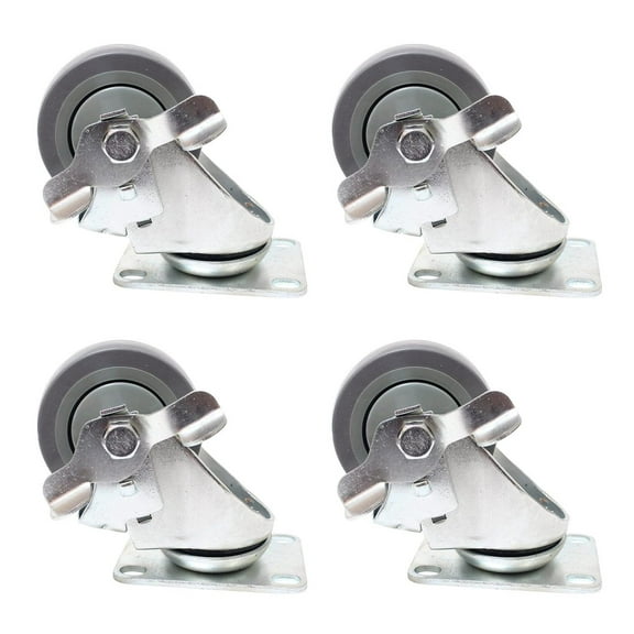 CintBllTer - 3 Inch Swivel Casters with Brake - Heavy Duty - 4 Pack