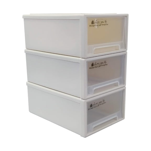 CintBllTer 3-pack Compact Stacking Drawer, 12 Quart