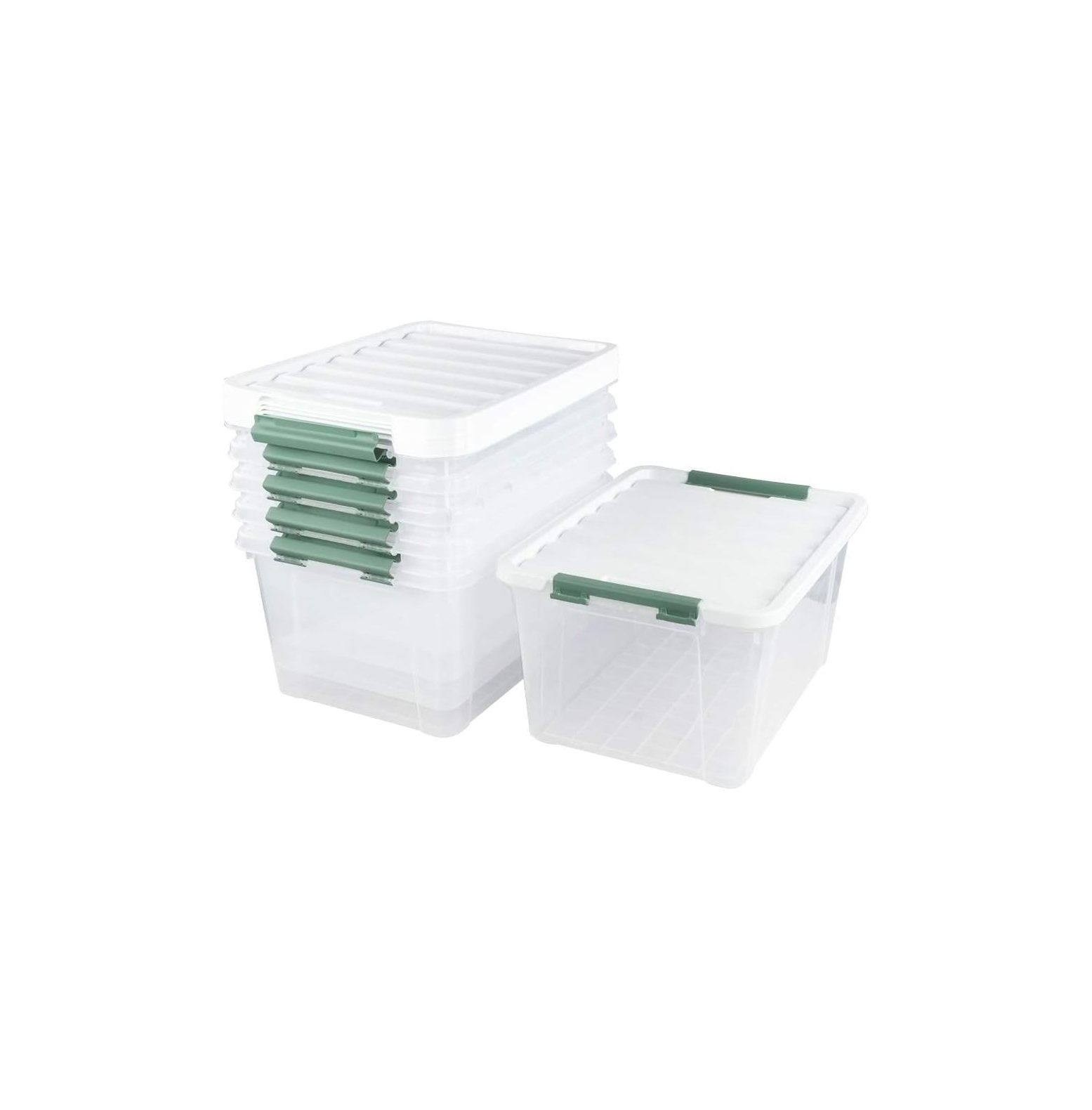 CintBllTer 36 Quart Large Clear Storage Bins, Plastic Storage Box, 6 Packs