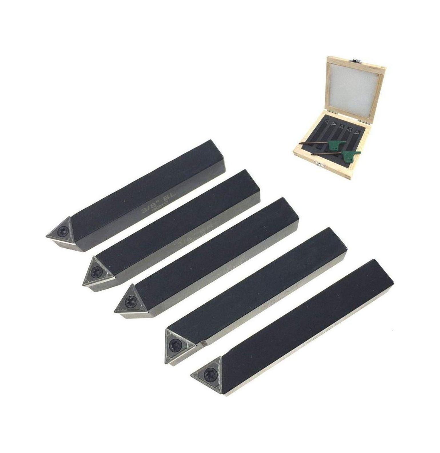 CintBllTer 5 Piece 3/8" Mini Lathe Indexable Carbide Insert Tool Bit