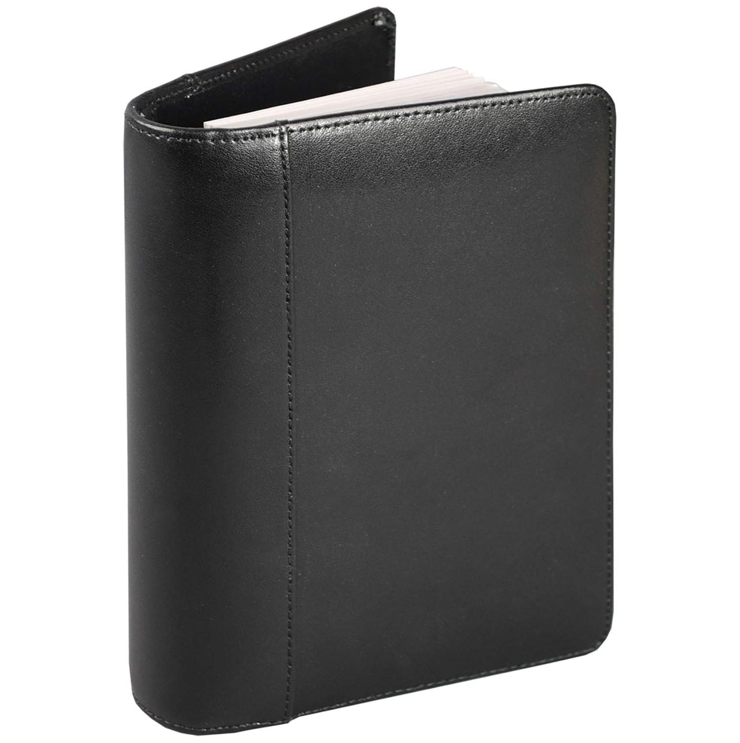 CintBllTer 81270 Leather Business Card Book, 6 Ring Binder Holds 120