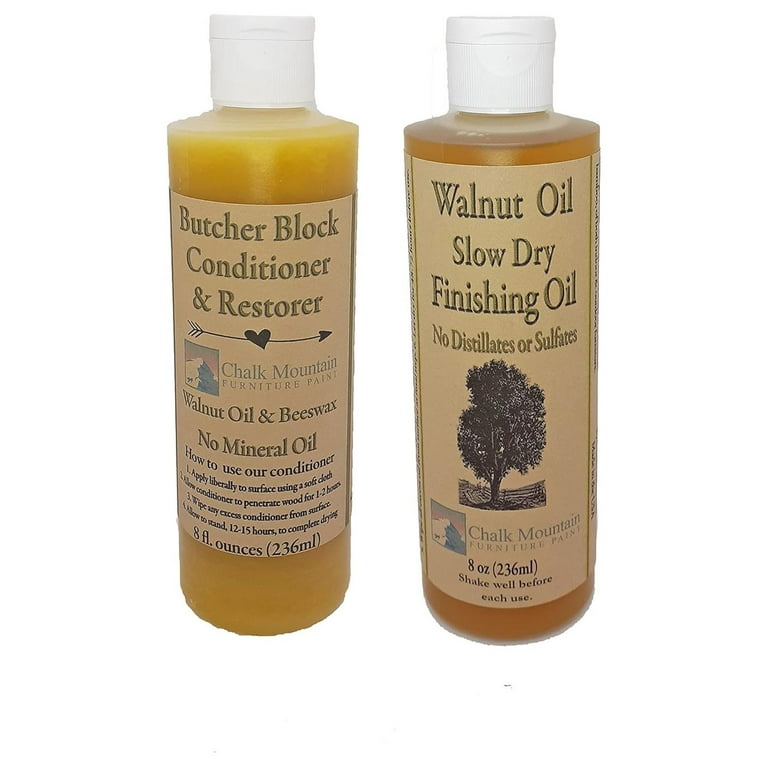 CintBllTer 8oz Walnut Oil Finisher and 8oz Butcher Block Oil Conditioner. 2  Pack