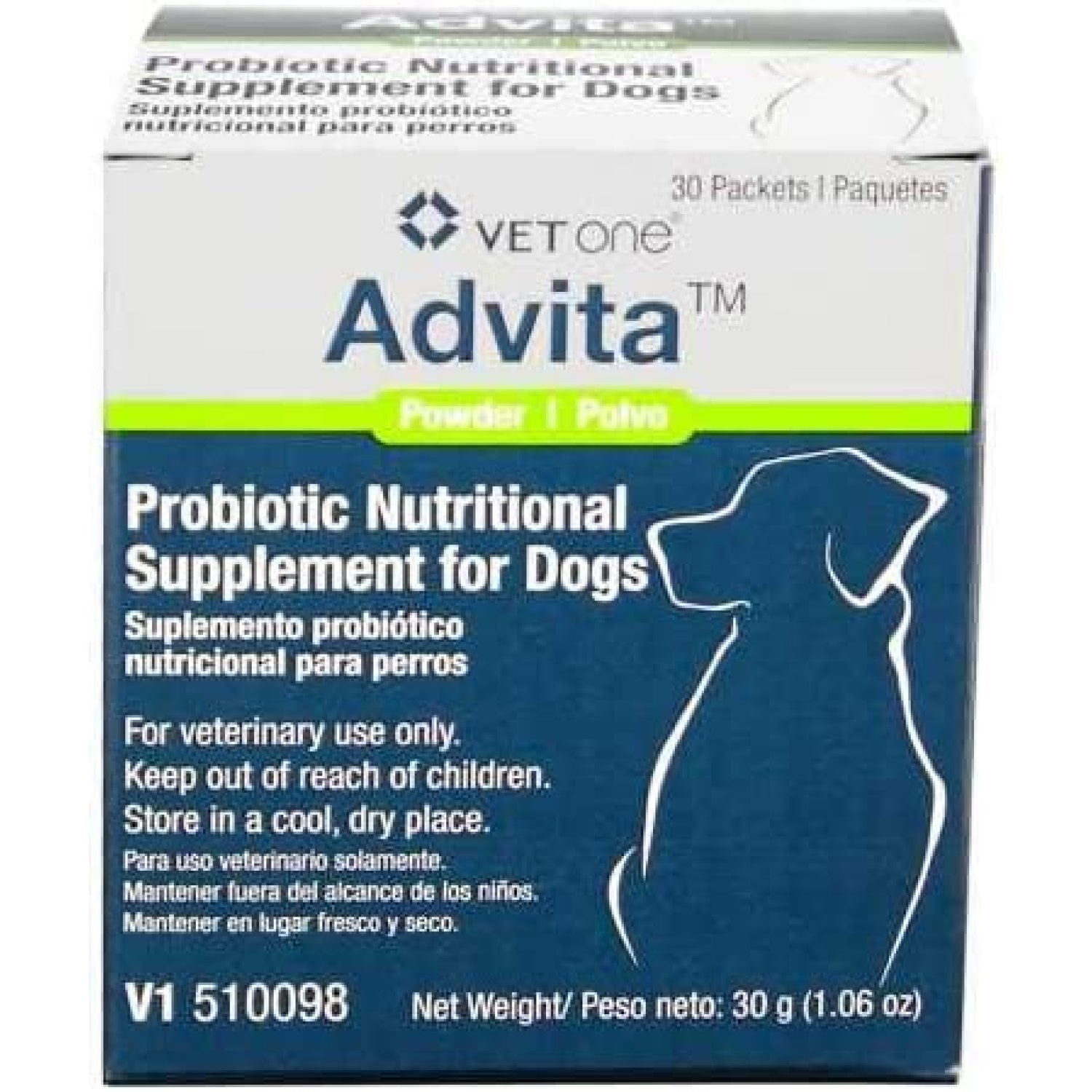 CintBllTer Advita Probiotic Nutritional Supplement for Dogs - 30, 1 g Packets