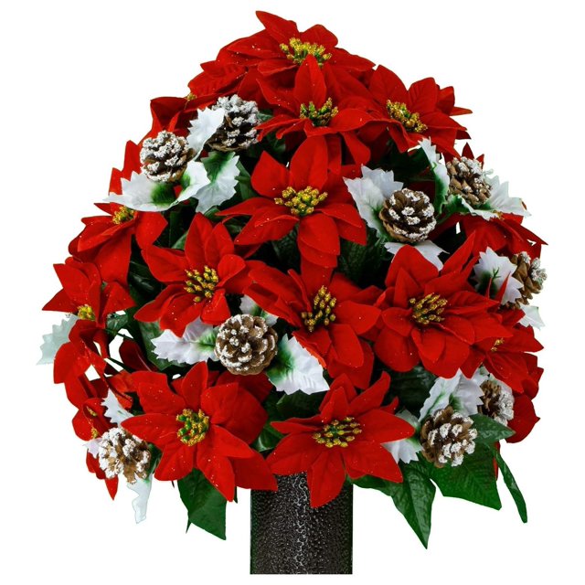 CintBllTer Artificial Cemetery Flowers Realistic Outdoor Grave