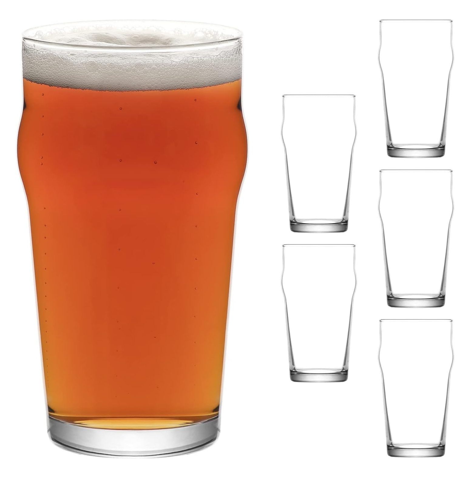CintBllTer Beer Glasses Set of 6 Pilsner Pint Glasses Set 19 Oz