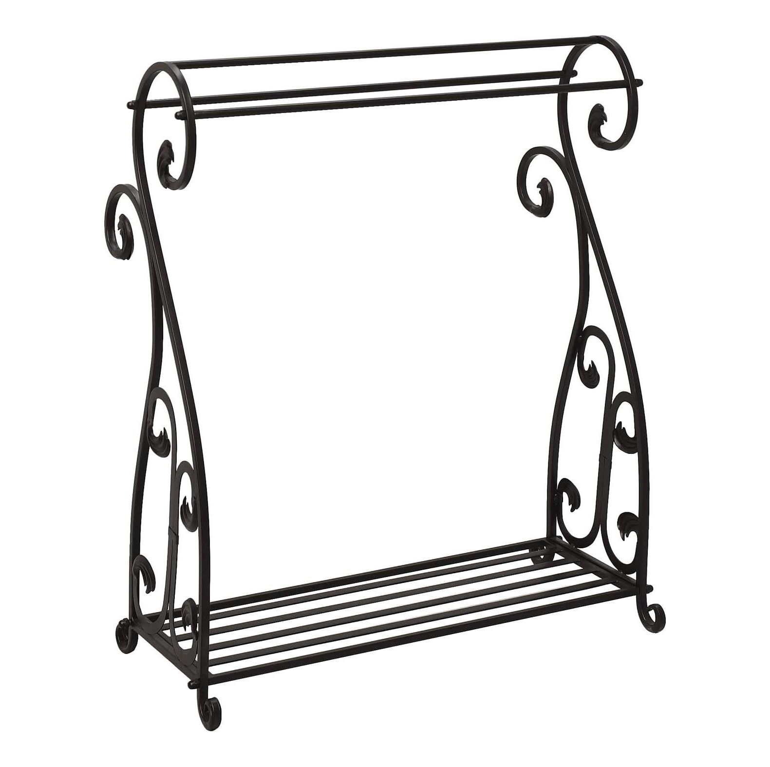 CintBllTer Black Scrolled Metal Quilt Rack