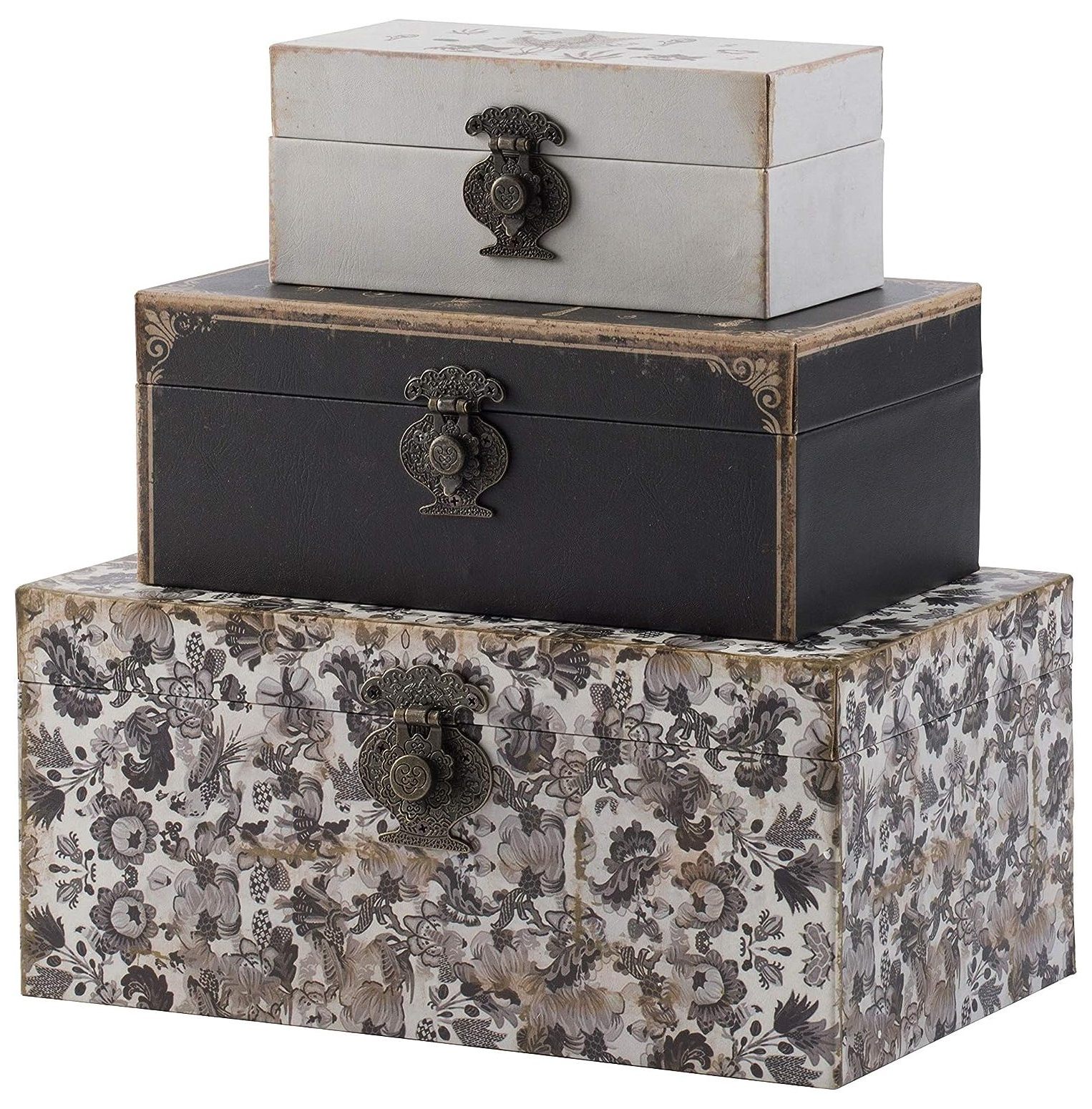 CintBllTer Black and White Decorative Box, Set of 3, Multi-Color ...