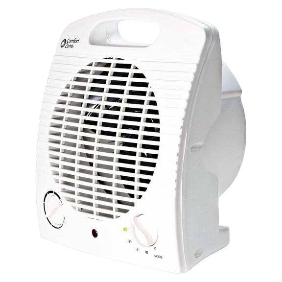 CintBllTer CZ35E 1,500-Watt Fan-Forced Electric Portable Heater with Adjustable Thermostat, Built-in Overheat Sensor, Safety Tip-Over Switch, and Heat Resistant Housing, White
