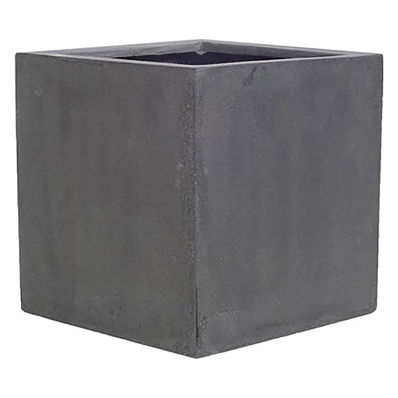 CintBllTer Cement Gray Fiberstone Cube Planter Pot - Tree Bush Box Indoor Outdoor 12"x12"x12"