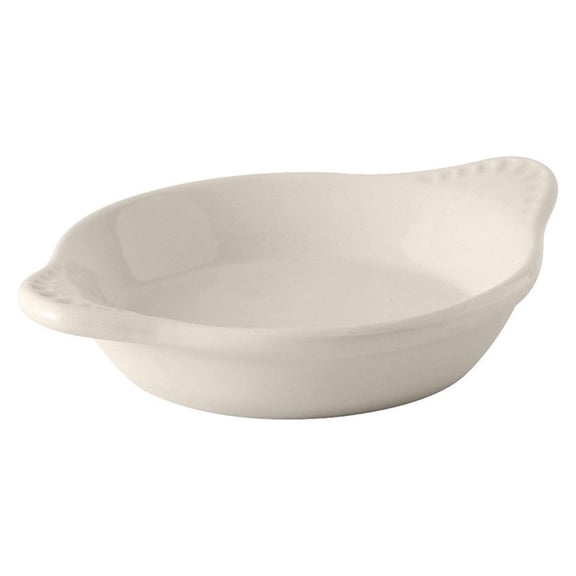 CintBllTer China BEN-0902 Shirred Egg, 9 oz., 7-3/4" x 6-1/8" x 1" H, Round, Microwave & Dishwasher Safe, Oven Proof, Fully vitrified, Lead-Free, Ceramic, DuraTux, American White/Eggshell, Pack of 12