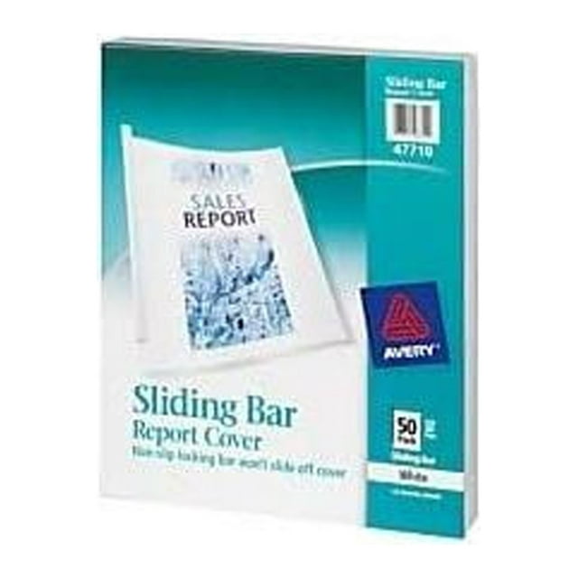 CintBllTer Clear Report Covers with Sliding Bars, White Binding Bars
