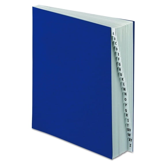 CintBllTer DDF3OX Expanding Desk File, A-Z, Letter Size, -Coated Pressboard, Dark Blue