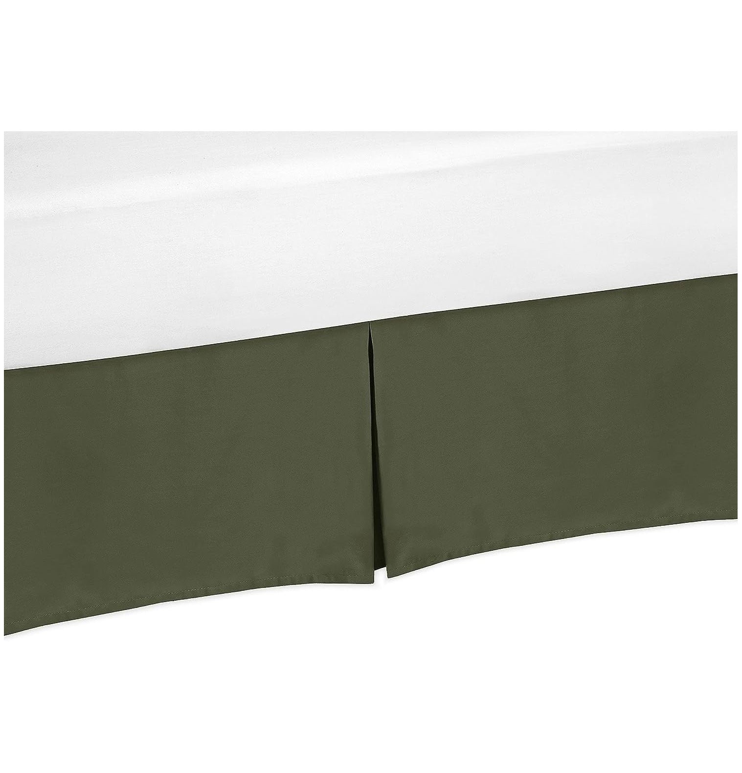 CintBllTer Dark Green Queen Bed Skirt Dust Ruffle Solid Color Forest