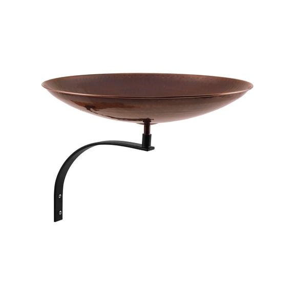 CintBllTer Designs BCB-01-WM Wall Mount Bracket Birdbath, Burnt Copper, Black