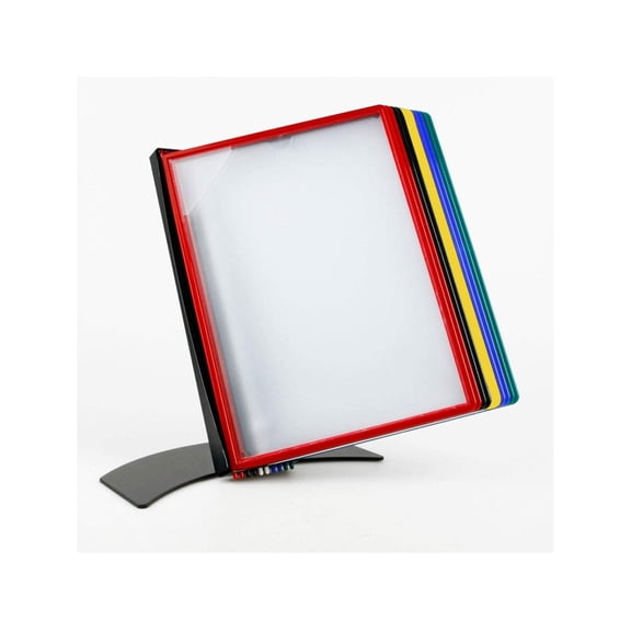 CintBllTer Desktop Reference and Display System with 10 Easy-Load Letter-Size Pockets - Assorted Colors (EZD791)