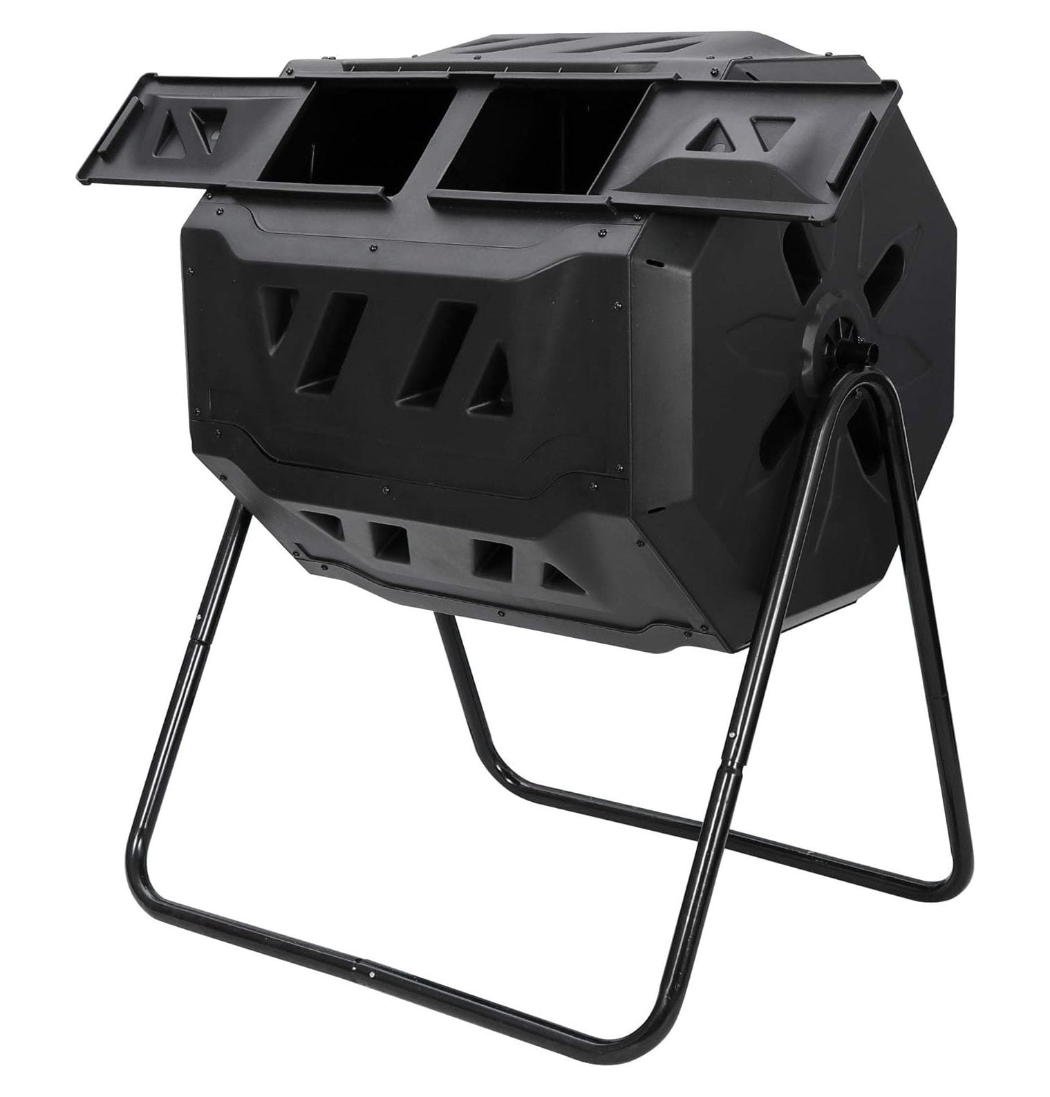 CintBllTer Dual Chambers Rotating Composting Bins, Outdoor Recycling