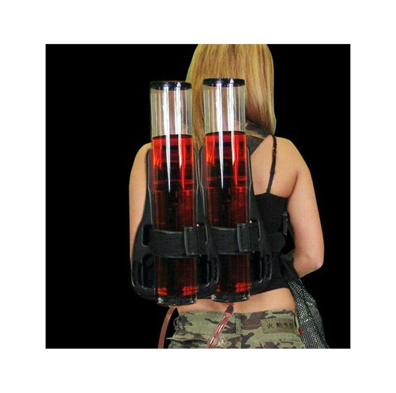 CintBllTer Dual Tank Backpack Drink Dispenser Portable Dual Barrel