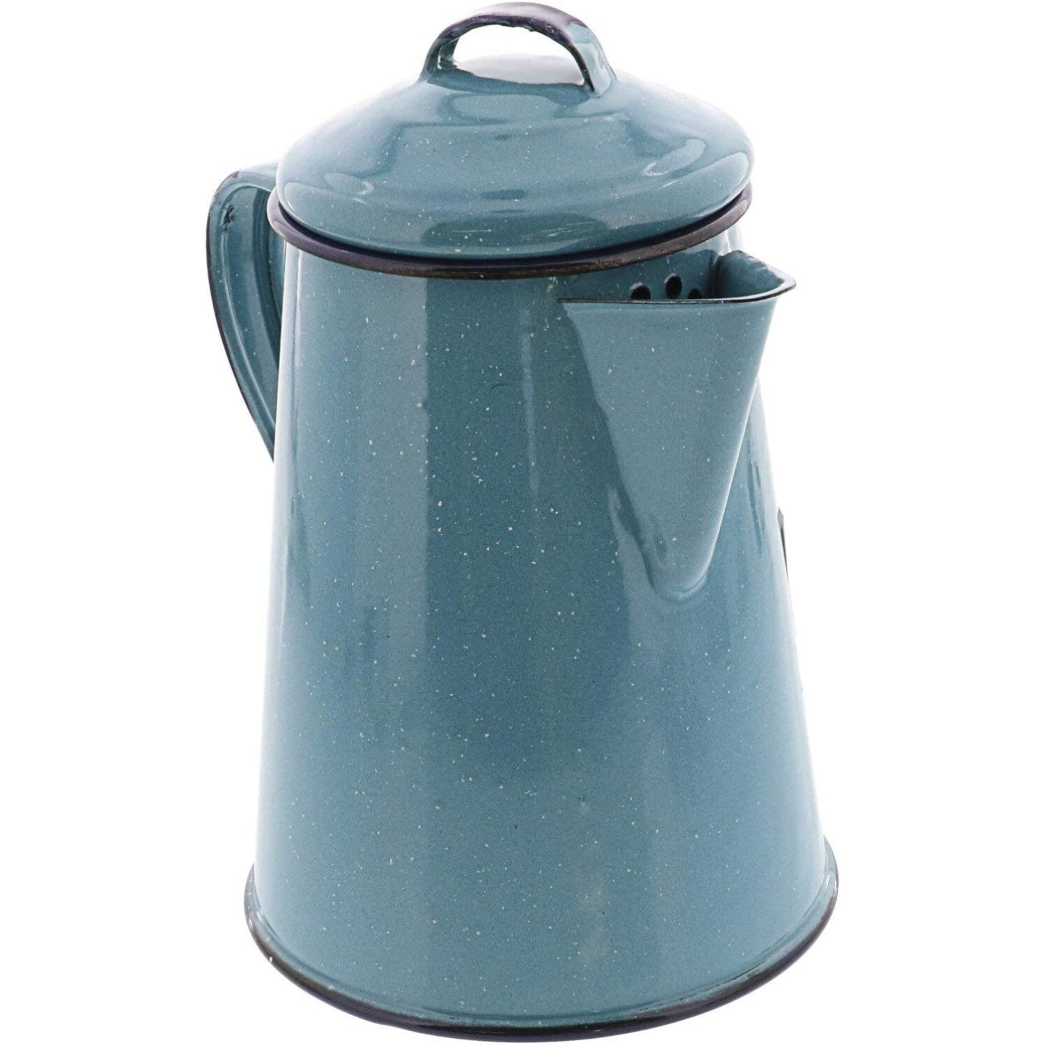 CintBllTer Enamelware Coffee Pot (Turquoise Color) 6 Cups Camping