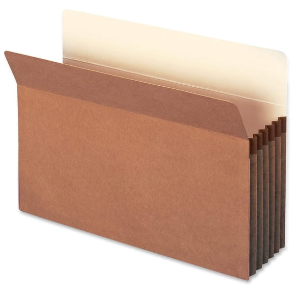 CintBllTer File Pocket, Straight-Cut Tab, 5-1/4" Expansion, Legal Size, Redrope, 10 per Box (74234)