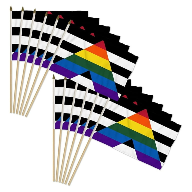  Straight Ally Pride Flag 10 Pack Wall Hooks for