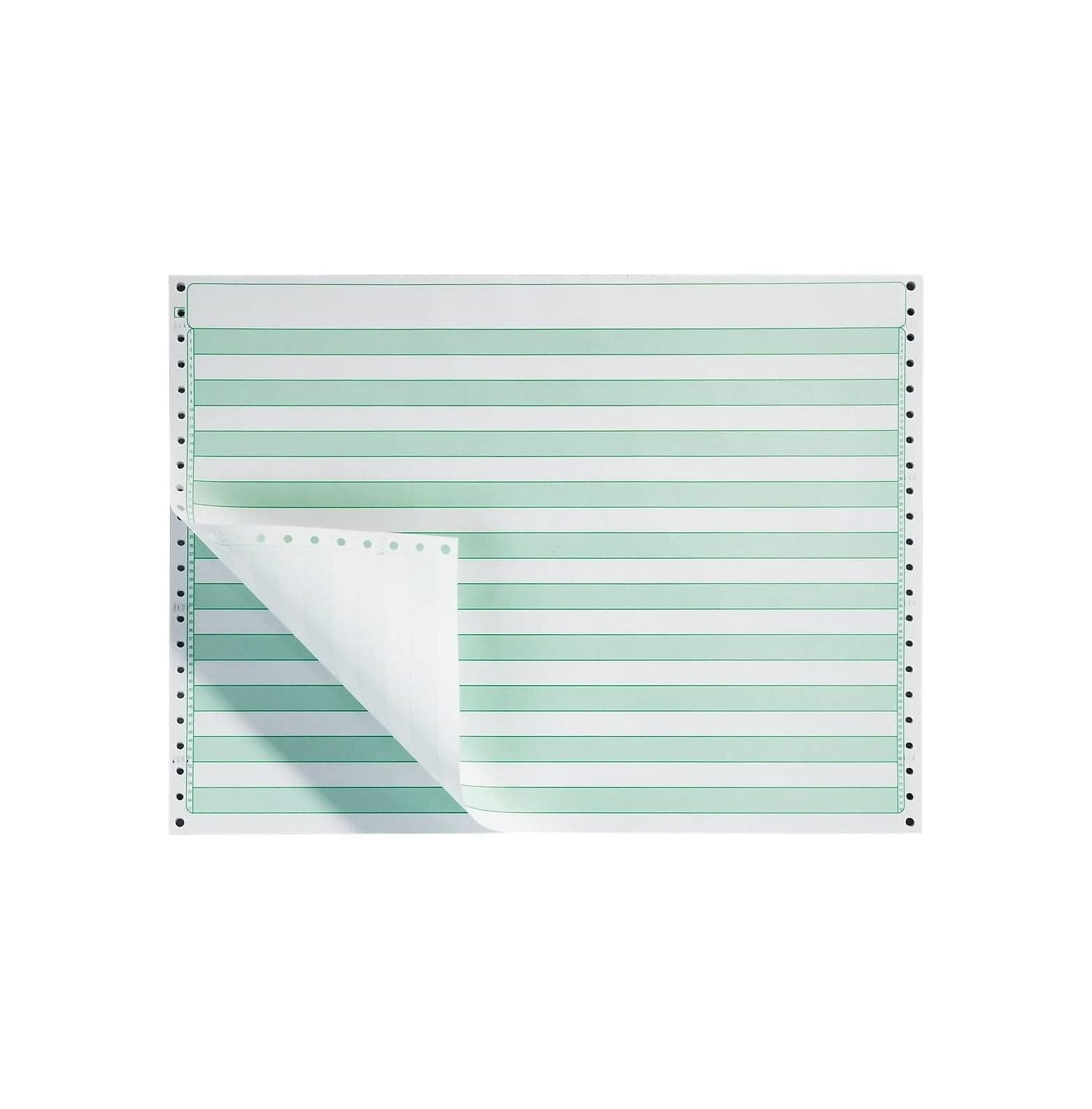 CintBllTer Green Bar Computer Paper, 14 7/8" x 11", 20lb, 2,700/Box (27127/177113)