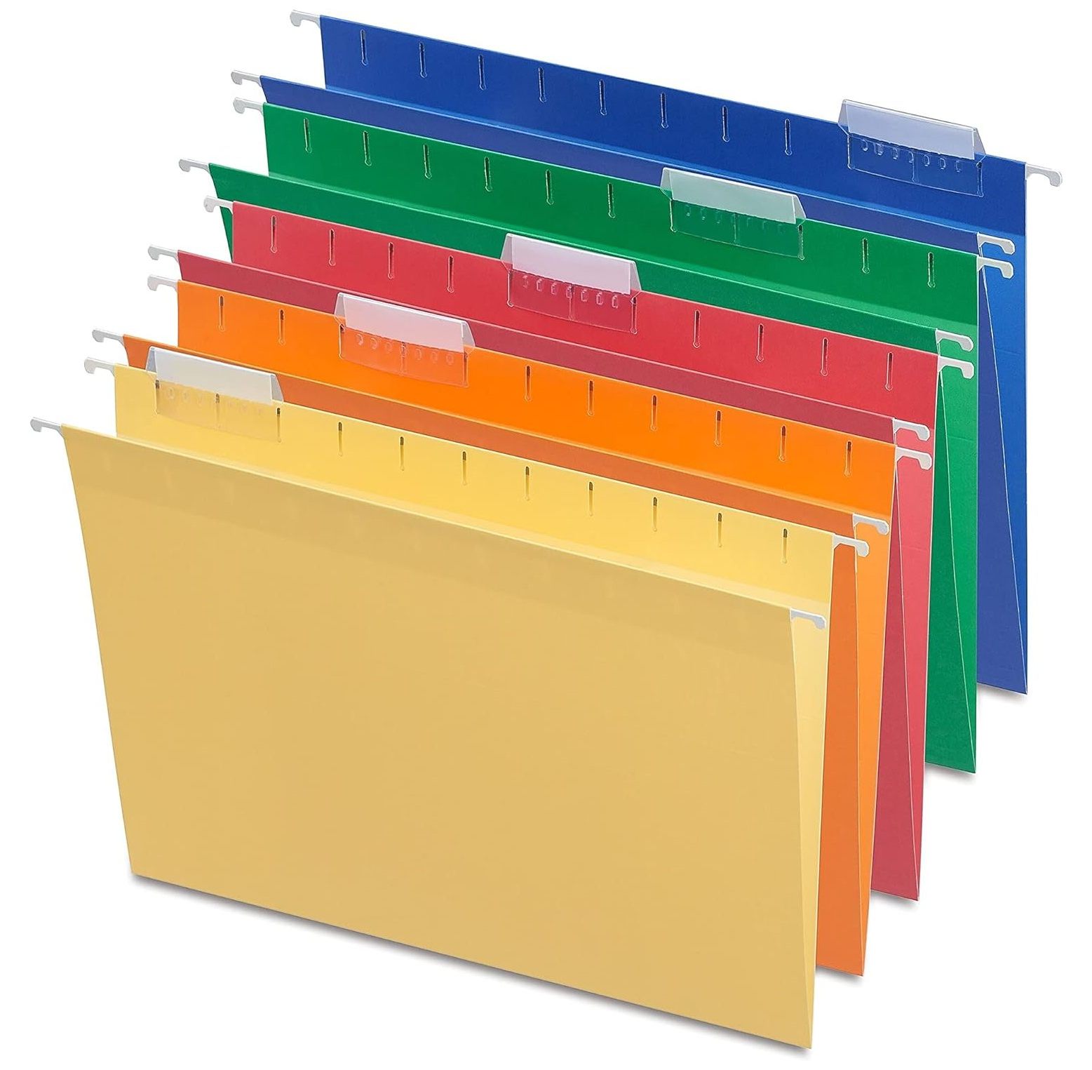 CintBllTer Heavy Duty Hanging File Folders, 5Tab, Letter Size, Assorted Colors, 25/Box