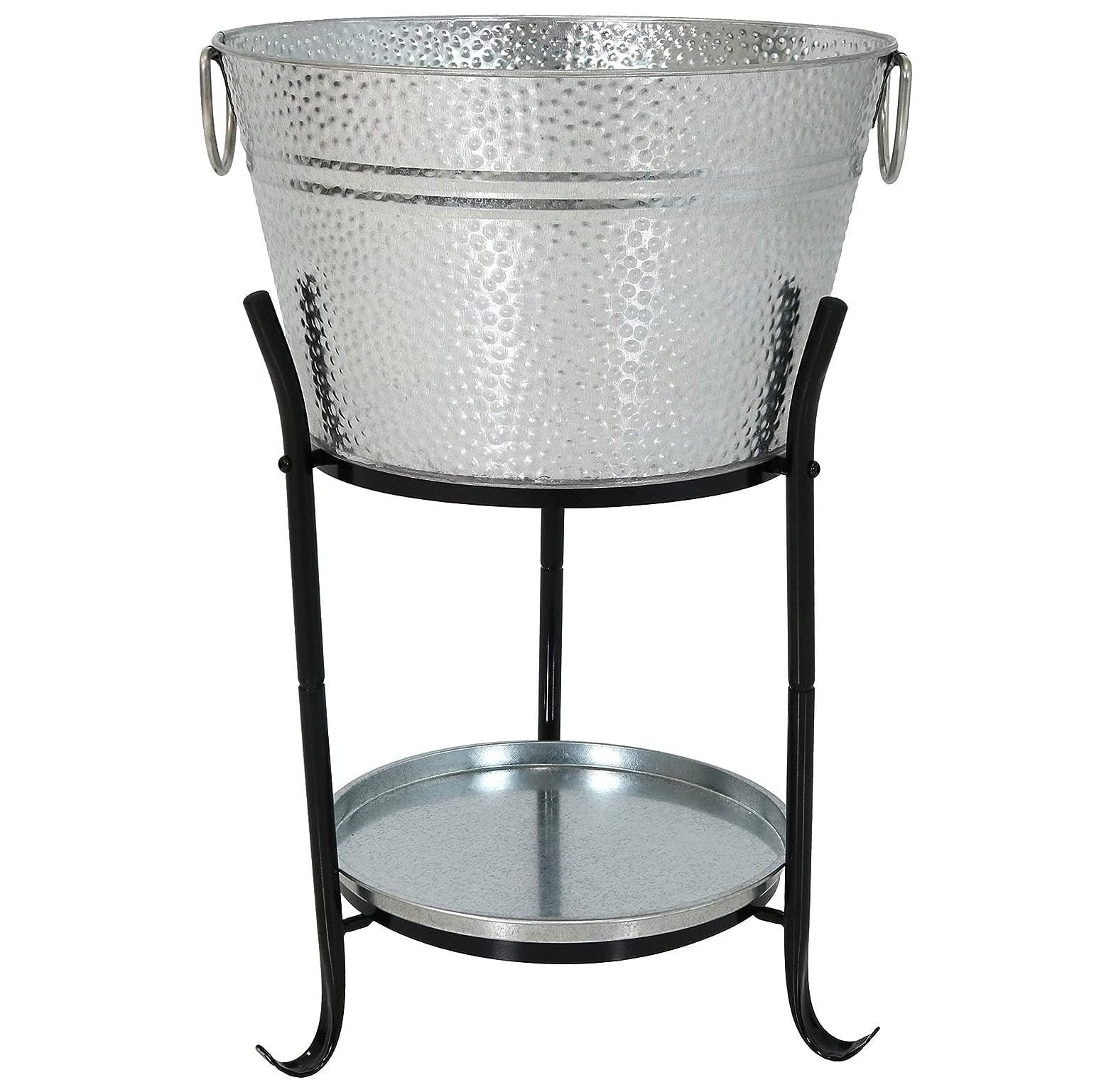 CintBllTer Ice Bucket Drink Cooler with Stand and Tray Pebbled