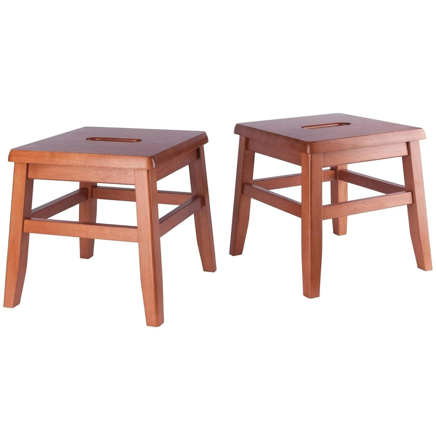 Rustic Gray Solid Wood 12" Conductor Stool Set