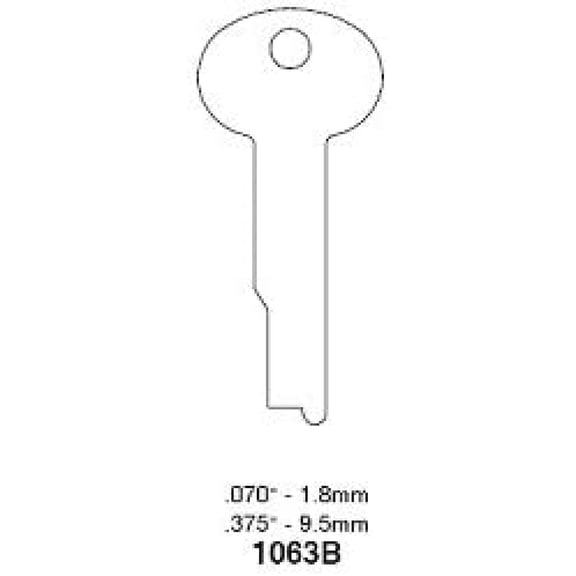 CintBllTer Key blank, CintBllTer 1063B Flat Stock S&G