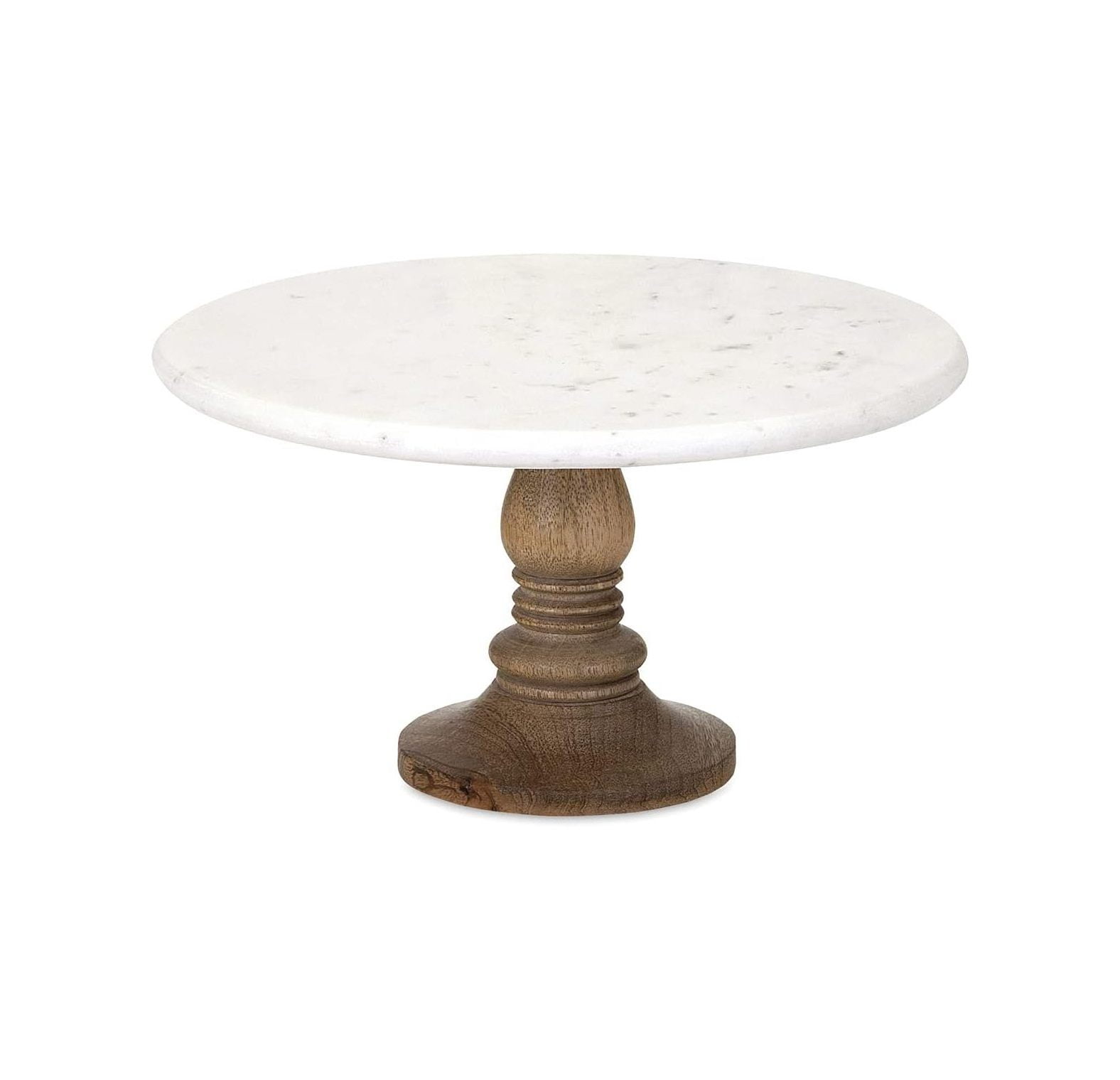 CintBllTer Lissa Marble Cake Stand in White Handcrafted Cake Pedestal