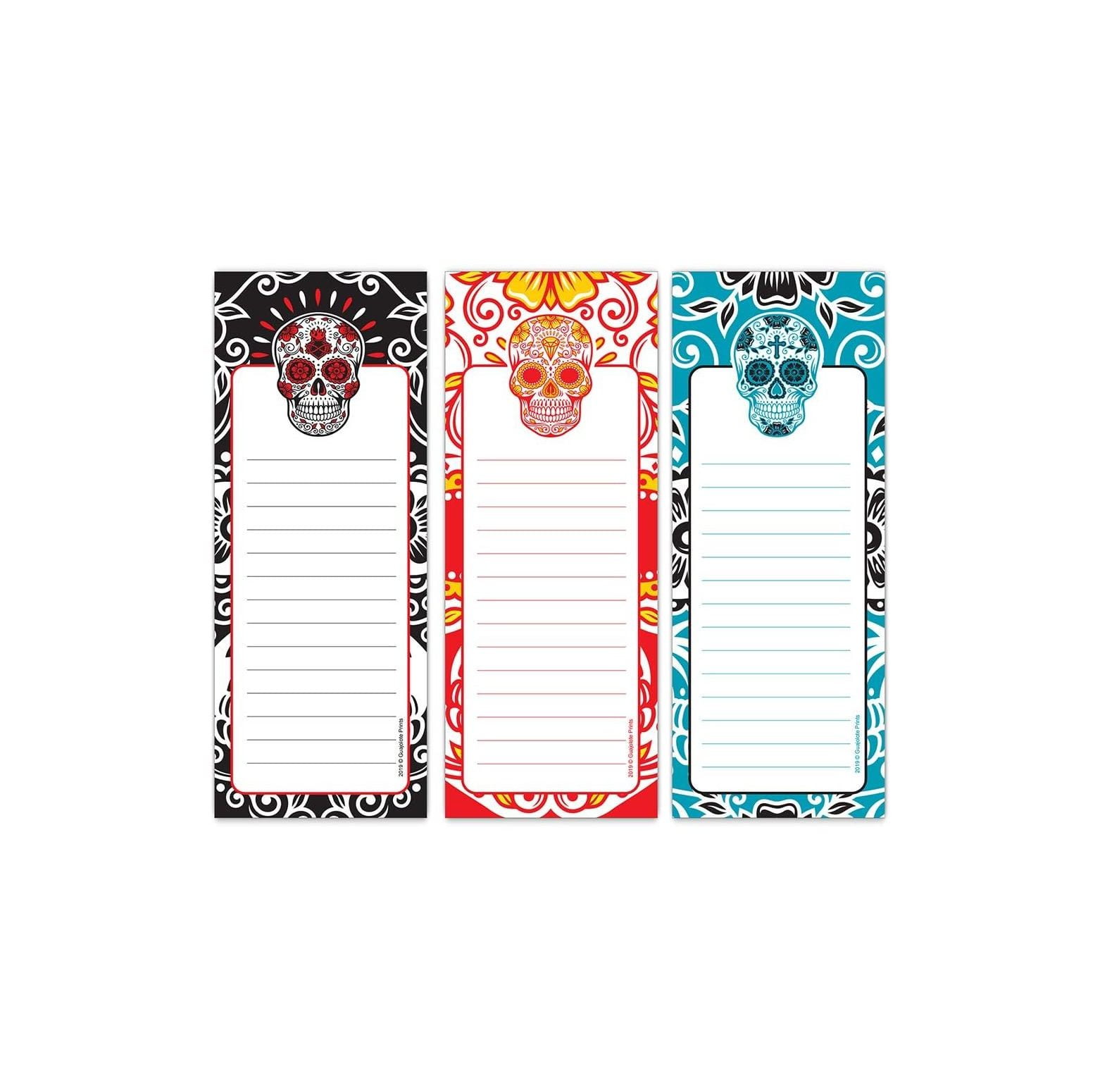 CintBllTer Grocery Lists 3Pack, Day Of The Dead Designs, 3.5