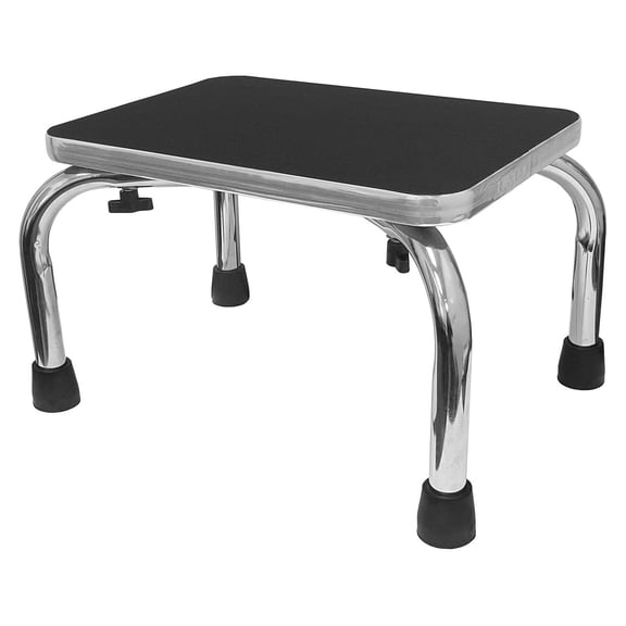 CintBllTer Medical Step Stool with Non Slip Ribbed Rubber Platform, Lightweight Footstool for Seniors and Patients, Chrome