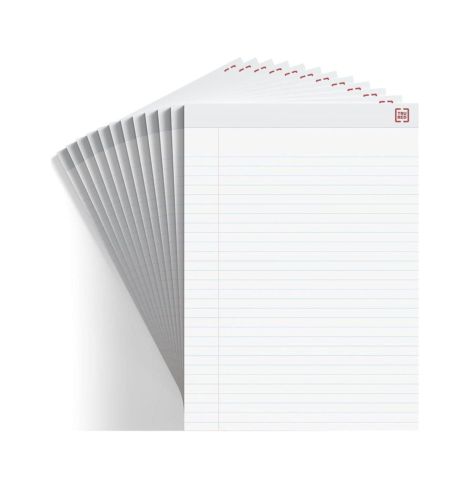 CintBllTer Notepad, 8.5" X 11.75", Wide Ruled, White, 50 Sheets/Pad