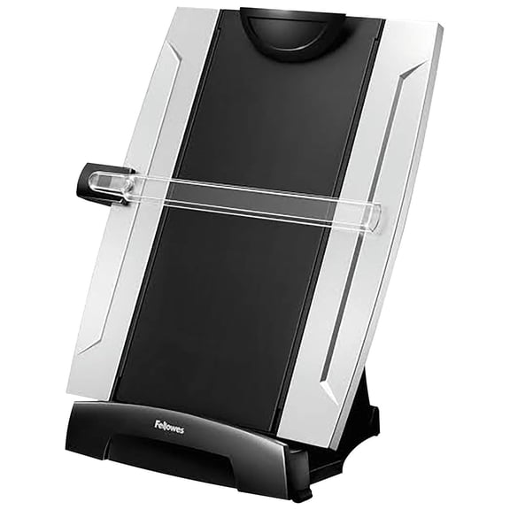 CintBllTer Office Suites Desktop Copyholder with Memo Board, Black/Silver (8033201), 15" x 10.3" x 6"