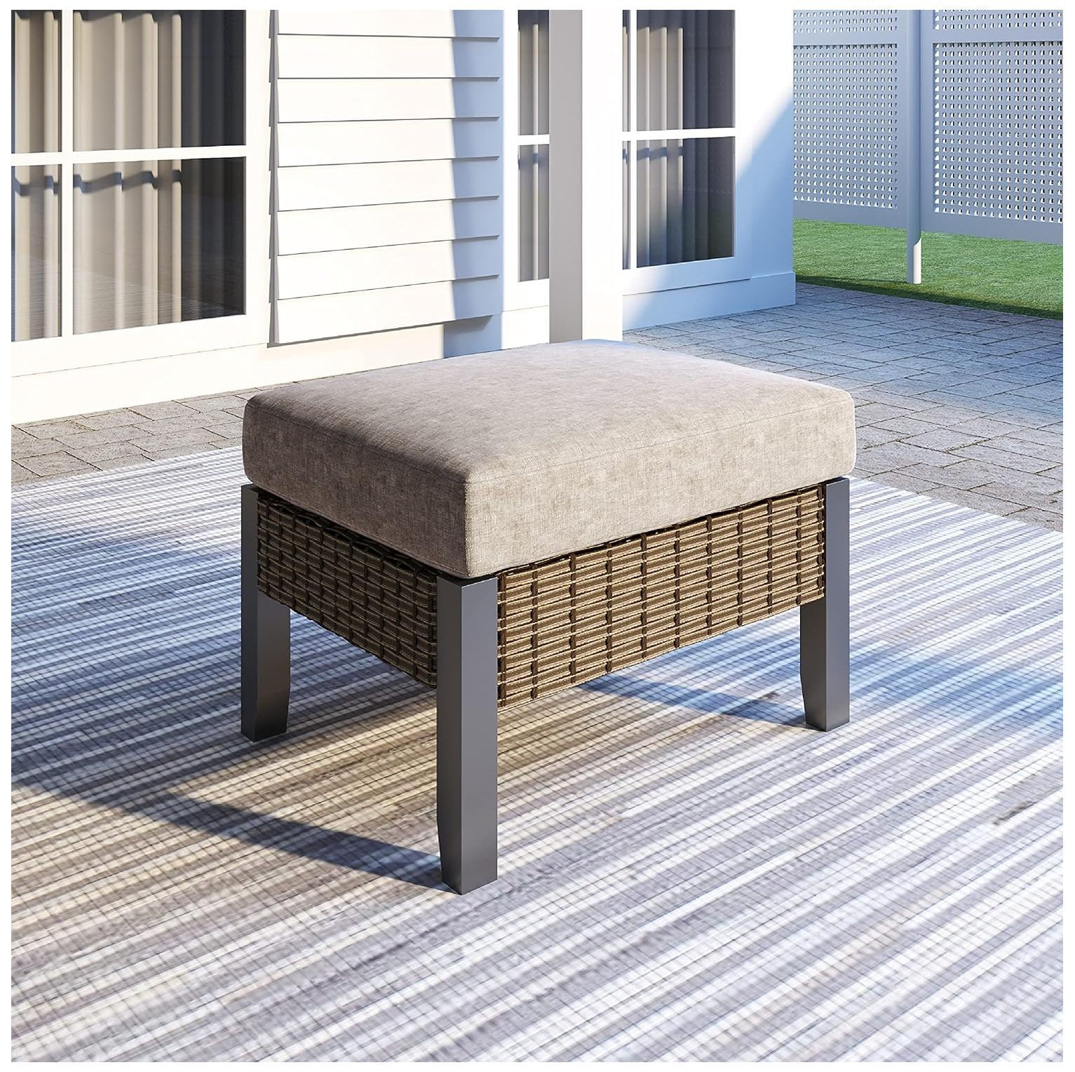 Wicker shops footstool amazon