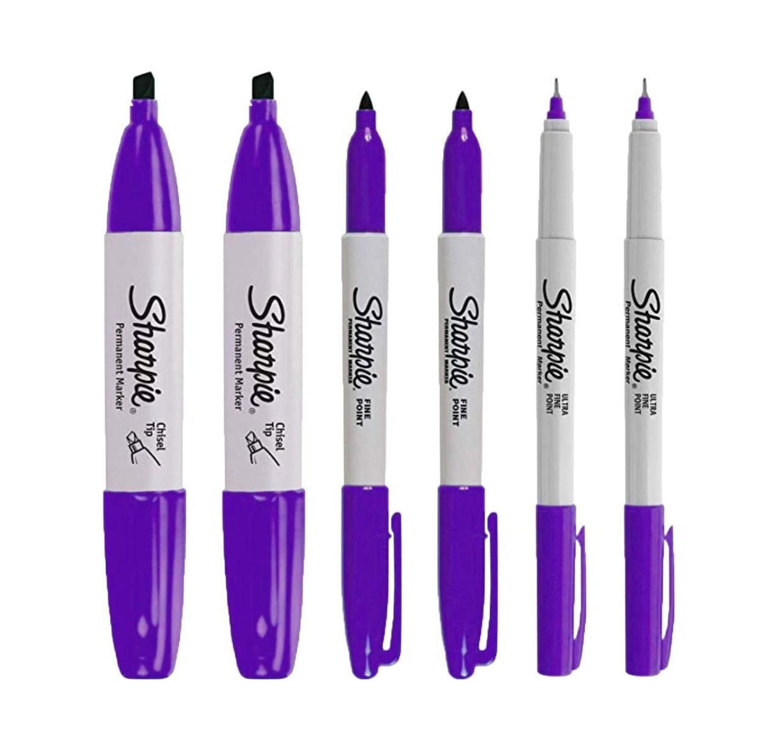 CintBllTer Permanent Markers, 6 Pack Assorted Sizes, Ultra Fine Tip