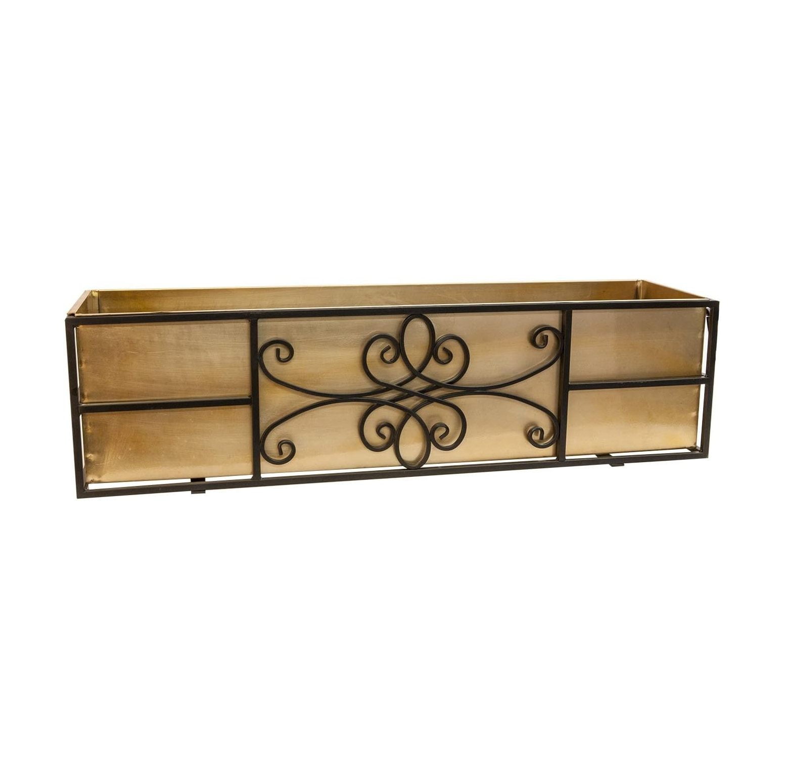 30" Black and Copper Metal Window Planter Box